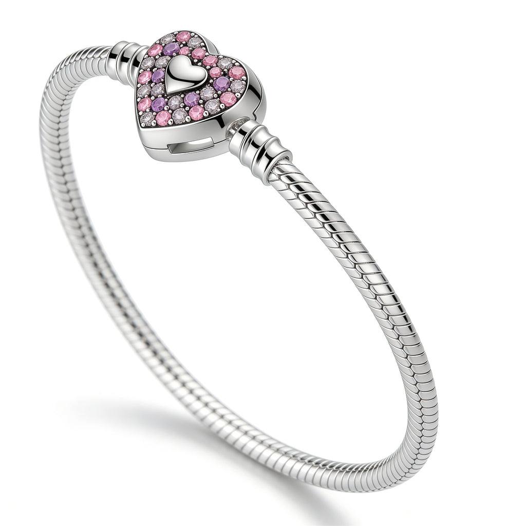 Bracelet Cœur Femme – Argent Élégance Sublime