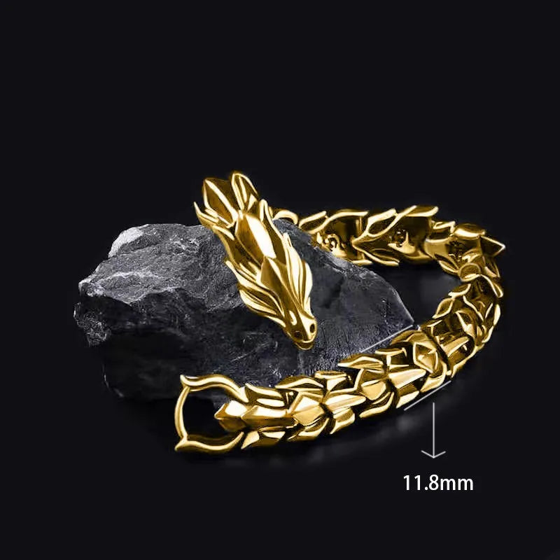 Bracelet dragon en argent pour homme