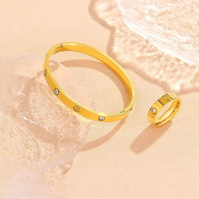 Bracelet jonc en zircon pour femme