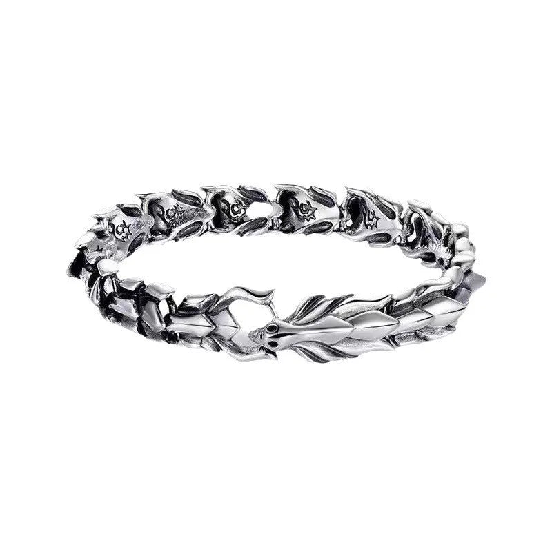 Bracelet dragon en argent pour homme